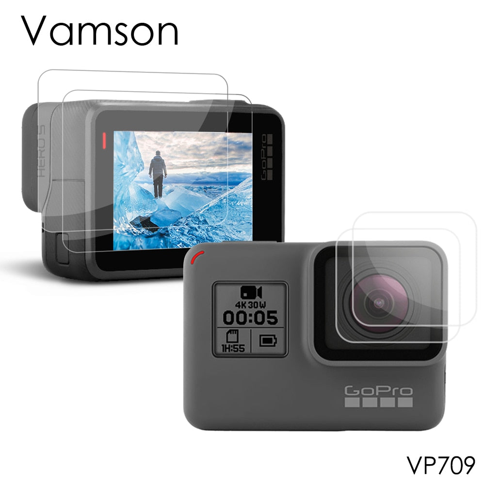 Vamson for GoPro Hero 7 Black 6 5 Accessories 3 in 1 Lens Protection Cover+LCD Screen Protector + Lens Protector VP709A
