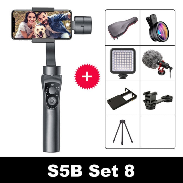 KEELEAD S5B 3 Axis Gimbal Stabiliser Zoom Control Handheld Smartphone For iPhone 11 Samsung S8 Xiaomi Huawe Go Pro Action Camera