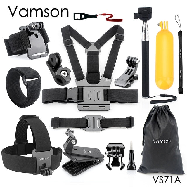 Vamson Accessories for GoPro Hero 7 5 6 8 Head Strap Chest Strap Helmet Belt Floaty Bobber Wrist Band for SJ4000 for Yi 4K VS71