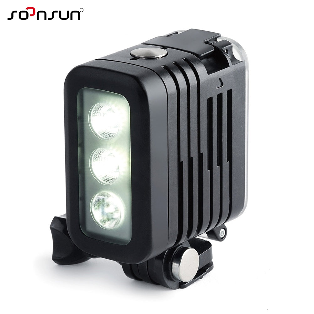 SOONSUN 50M Waterproof Underwater Diving LED Light Spot Lamp for GoPro HERO 8 7 6 5 4 for DJI Osmo Action for Canon DSLR Cameras
