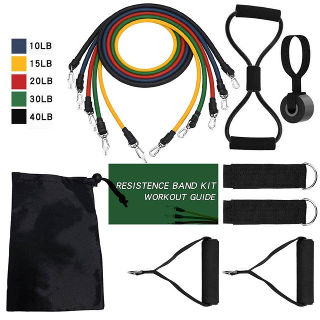Pro 16Pcs Resistance Bands Set Yoga Exercise Arm blaster arm trainer gym handle gym equipement Fitness Exercise fitness bands