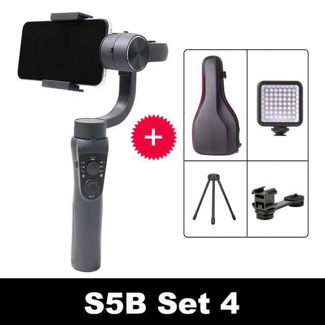 3-Axis Handheld Gimbal Stabilizer Active Track w/Focus Pull & Zoom for iPhone 11 8 Huawei Samsung Smart Phone PTZ Action Camera