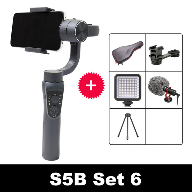 3-Axis Handheld Gimbal Stabilizer Active Track w/Focus Pull & Zoom for iPhone 11 8 Huawei Samsung Smart Phone PTZ Action Camera
