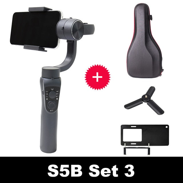 KEELEAD Gimbal Stabiliser S5B 3-Axis Bluetooth Handheld w/Focus Pull & Zoom for iPhone Xs Xr X 8 Plus 7 Samsung Action Camera