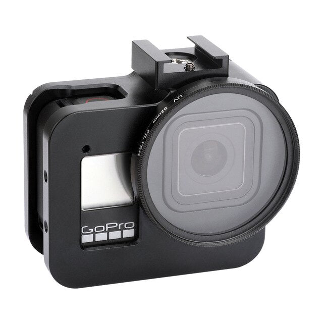 CNC Aluminium Alloy Protective Case Cage for GoPro Hero 8 Black with 52mm UV Lens Cage for Go Pro Hero 8 Accessories