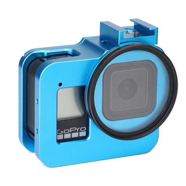 CNC Aluminium Alloy Protective Case Cage for GoPro Hero 8 Black with 52mm UV Lens Cage for Go Pro Hero 8 Accessories