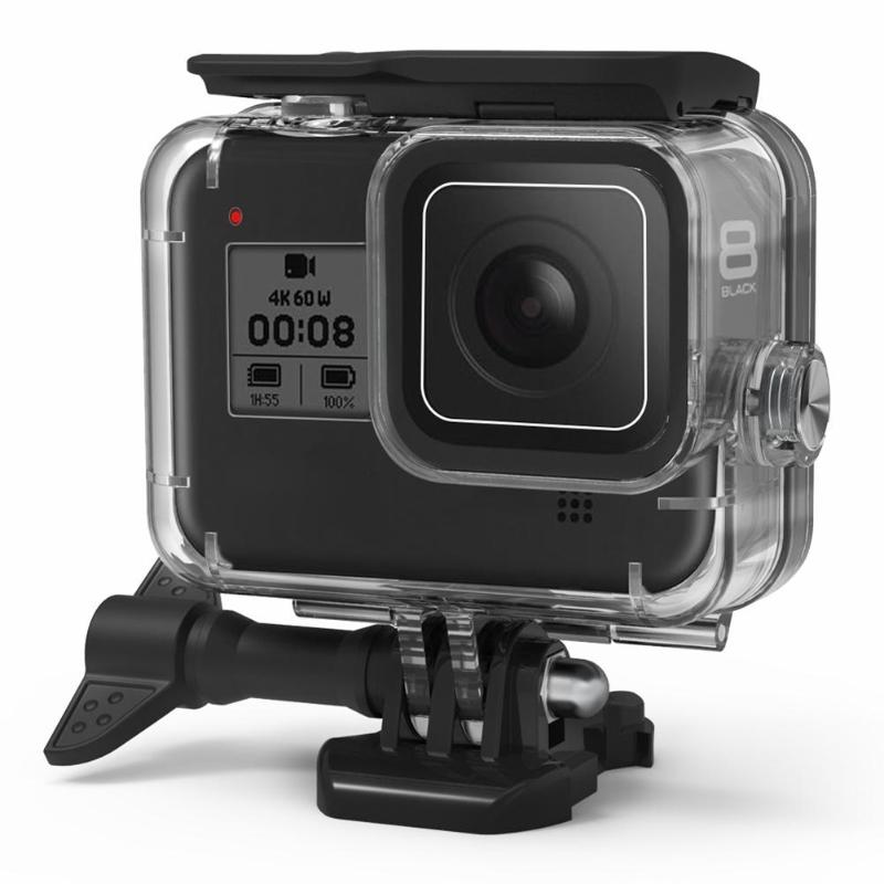 60M Waterproof Housing Shell for GoPro Hero 8 - Hard Protective Cage Case for Diving & Sports