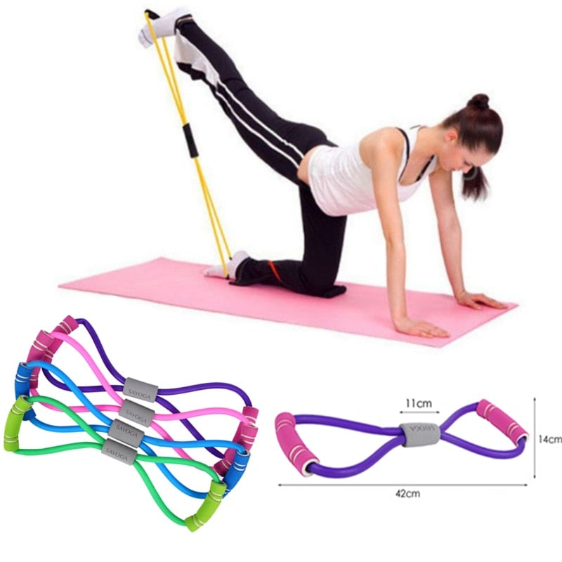 New Gym 8 Word Elastic Band Chest Developer Rubber LOOP Latex Resistance Bands Fitness Equipment Stretch Yoga Training Crossfit