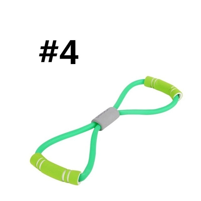 New Gym 8 Word Elastic Band Chest Developer Rubber LOOP Latex Resistance Bands Fitness Equipment Stretch Yoga Training Crossfit