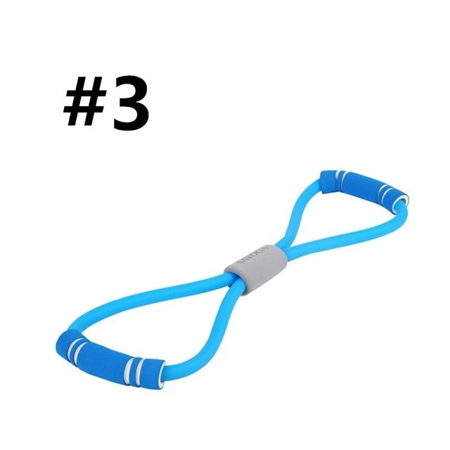 New Gym 8 Word Elastic Band Chest Developer Rubber LOOP Latex Resistance Bands Fitness Equipment Stretch Yoga Training Crossfit