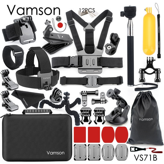 Vamson Accessories for GoPro Hero 7 5 6 8 Head Strap Chest Strap Helmet Belt Floaty Bobber Wrist Band for SJ4000 for Yi 4K VS71