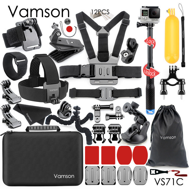 Vamson Accessories for GoPro Hero 7 5 6 8 Head Strap Chest Strap Helmet Belt Floaty Bobber Wrist Band for SJ4000 for Yi 4K VS71