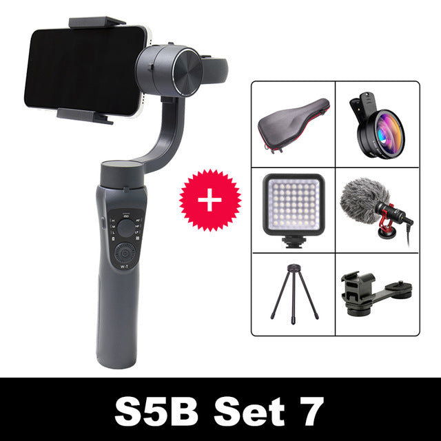 3-Axis Handheld Gimbal Stabilizer Active Track w/Focus Pull & Zoom for iPhone 11 8 Huawei Samsung Smart Phone PTZ Action Camera
