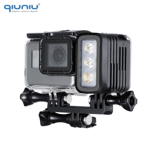 QIUNIU 50M Underwater Diving LED Light Waterproof Fill Light for GoPro Hero 8 7 6 5 4 for DJI Osmo Action for Canon DSLR Cameras