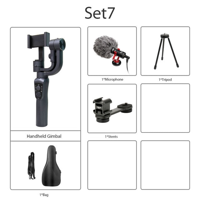 ZWN S5B Upgraded Version 3-Axis Handheld Gimbal Stabiliser w/Focus Pull & Zoom for iPhone Xs Xr X 8 Plus 7 Samsung Action Camera