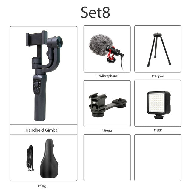 ZWN S5B Upgraded Version 3-Axis Handheld Gimbal Stabiliser w/Focus Pull & Zoom for iPhone Xs Xr X 8 Plus 7 Samsung Action Camera