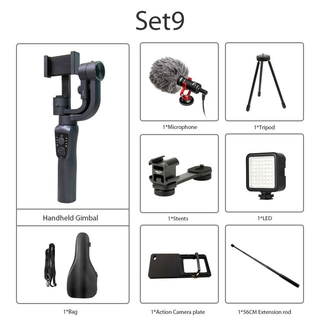 ZWN S5B Upgraded Version 3-Axis Handheld Gimbal Stabiliser w/Focus Pull & Zoom for iPhone Xs Xr X 8 Plus 7 Samsung Action Camera