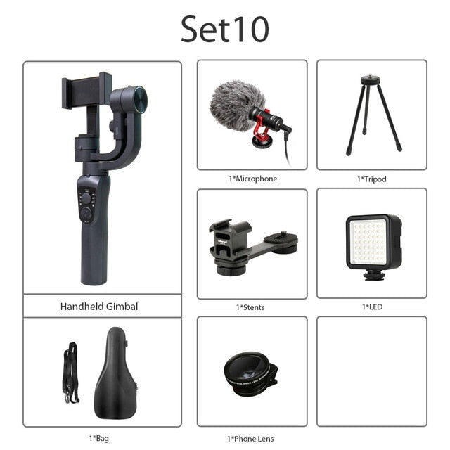 ZWN S5B Upgraded Version 3-Axis Handheld Gimbal Stabiliser w/Focus Pull & Zoom for iPhone Xs Xr X 8 Plus 7 Samsung Action Camera