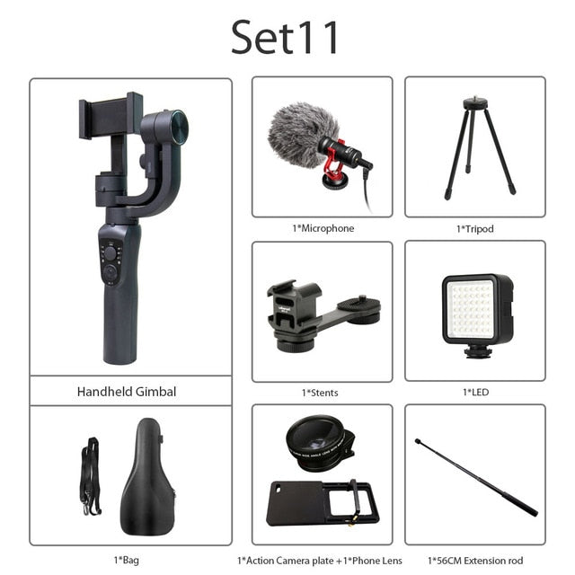 ZWN S5B Upgraded Version 3-Axis Handheld Gimbal Stabiliser w/Focus Pull & Zoom for iPhone Xs Xr X 8 Plus 7 Samsung Action Camera