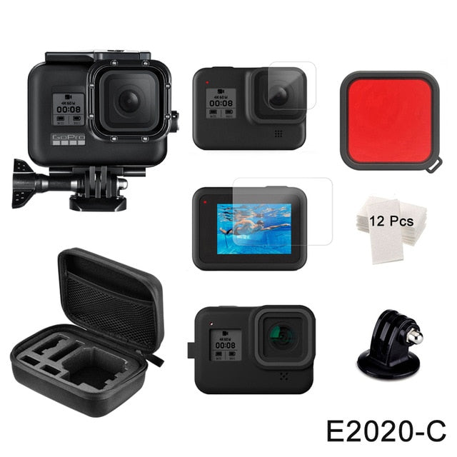 Black 60M Waterproof Housing Case for GoPro Hero 8 Black Dive Protective Underwater Diving Cover for Go Pro 8 Accessories